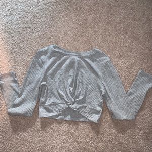 Grey sweater crop long sleeve